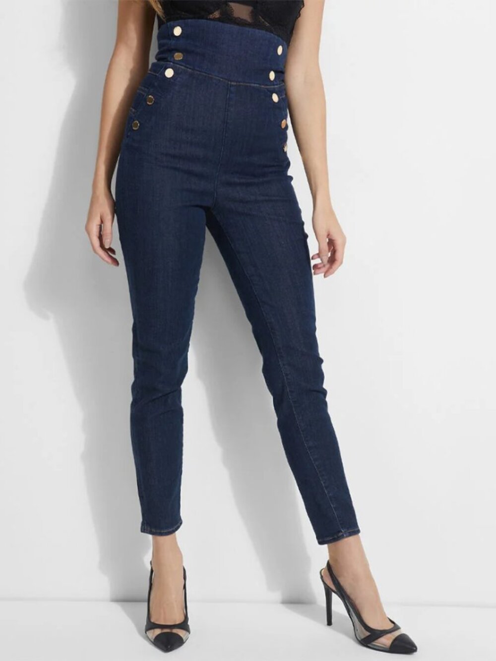 GUESS Gwenny Super High-Rise Corset Denim Pants